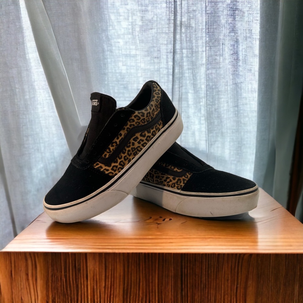 Vans SK8 low platform cheetah animal leopard print missy kids 4 womens 5.5